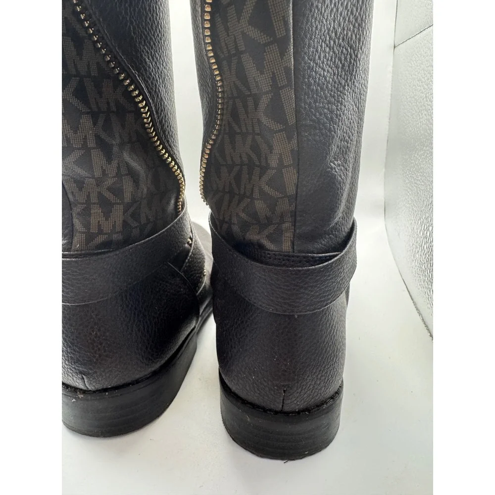 Michael Kors‎ Kids Tall Riding Boots MK Logo Side Zip Brown Size 2